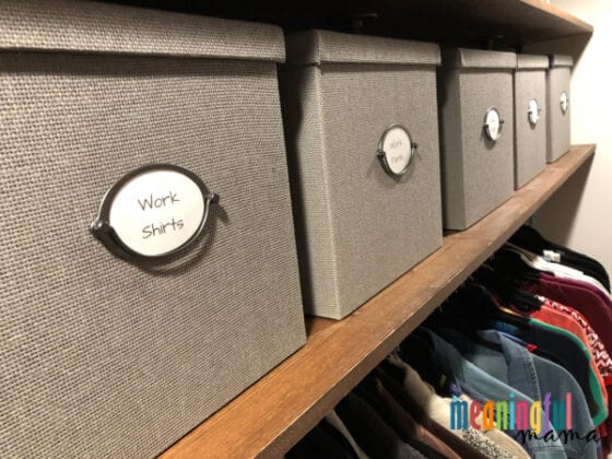 DIY Industrial Pipe Walk-In Closet with Storage Boxes