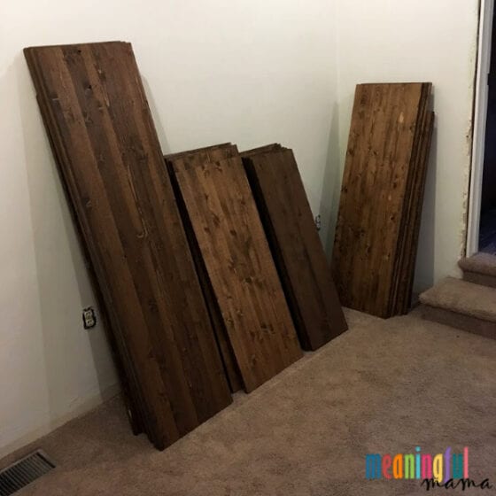 wood shelves for diy industrial pipe closet