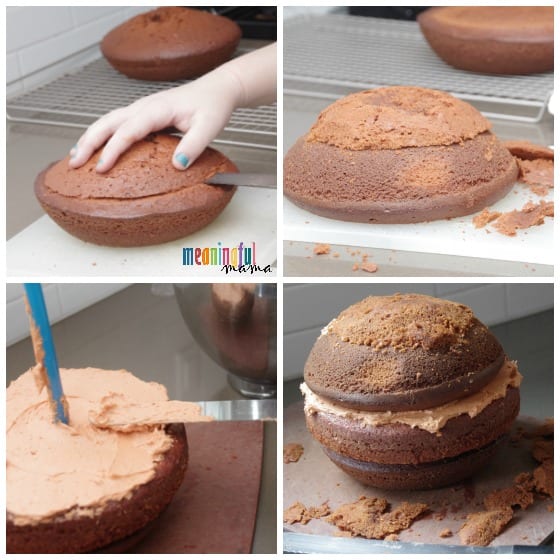 step by step instructions for making a spherical ball cake
