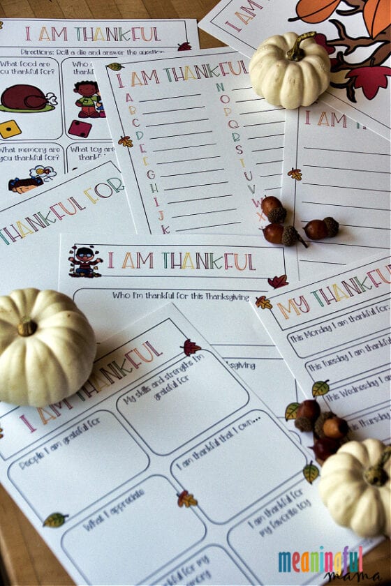 Free Thanksgiving Gratitude Printables for Kids