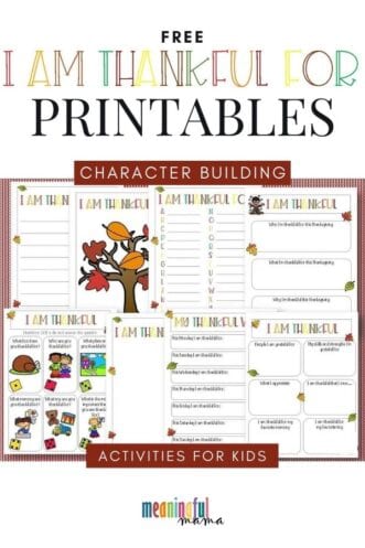 Free Thanksgiving Gratitude Printables for Kids
