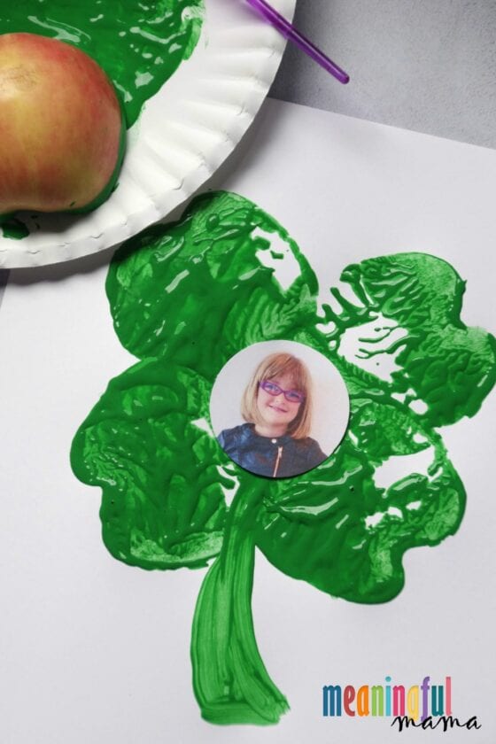 Apple Stamping St. Patrick's Day Shamrock Craft