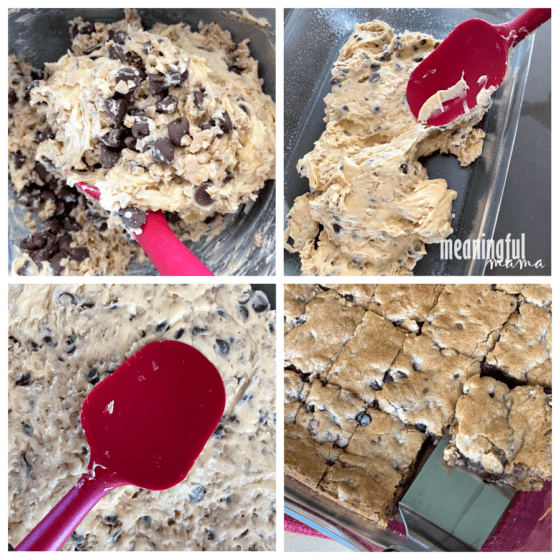 Chocolate Chip and Heath Cookie Bars Made from Box Cake