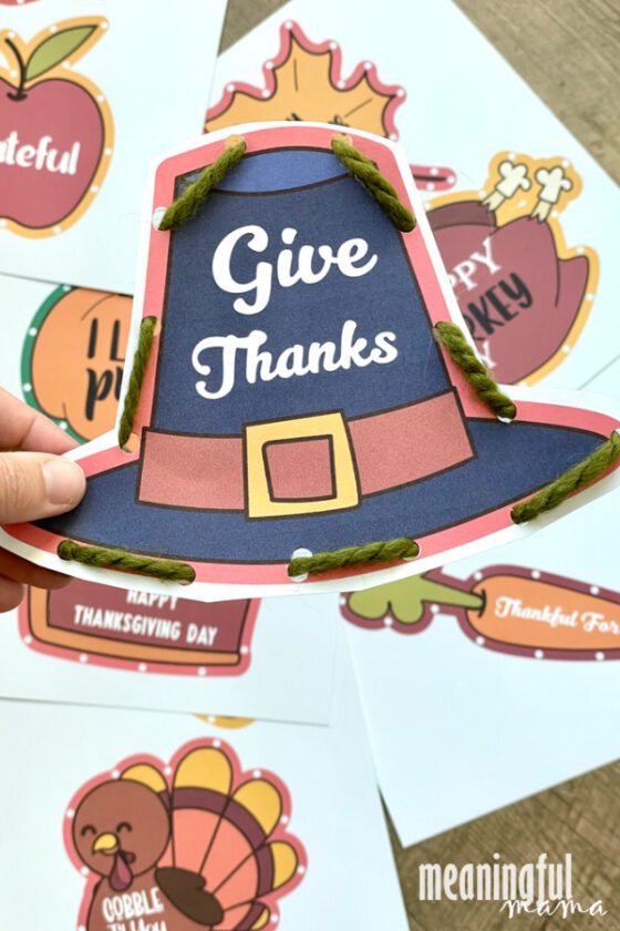 Free Thanksgiving Lacing Cards