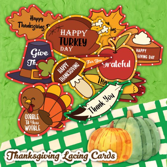 Free Thanksgiving Lacing Cards Printable 