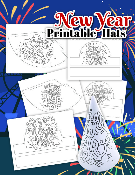 Free Printable New Year's Eve Hats