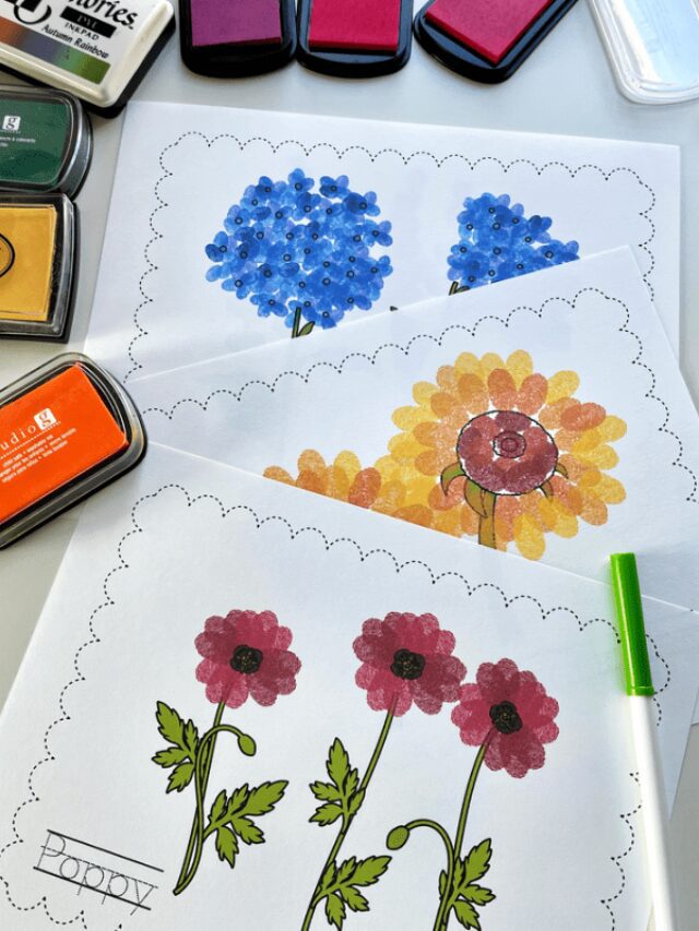 Easy Fingerprint Flower Craft for Kids Story