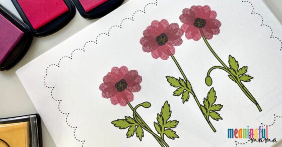 Easy Fingerprint Flower Craft for Kids