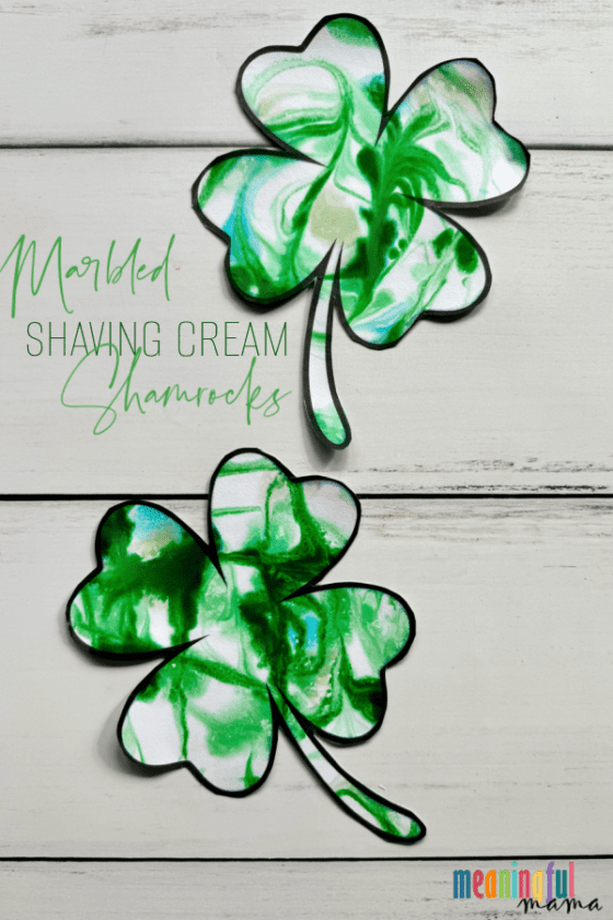 Marbled Shaving Cream Shamrock St. Patrick's Day Craft