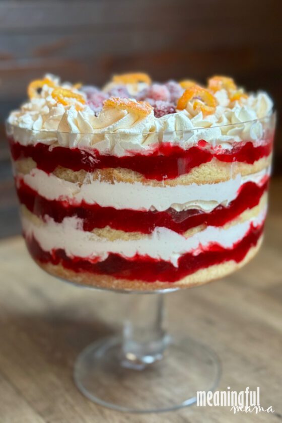 Orange and Cranberry Christmas Trifle