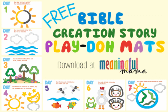 Free Creation Story Bible Play-Doh Mats