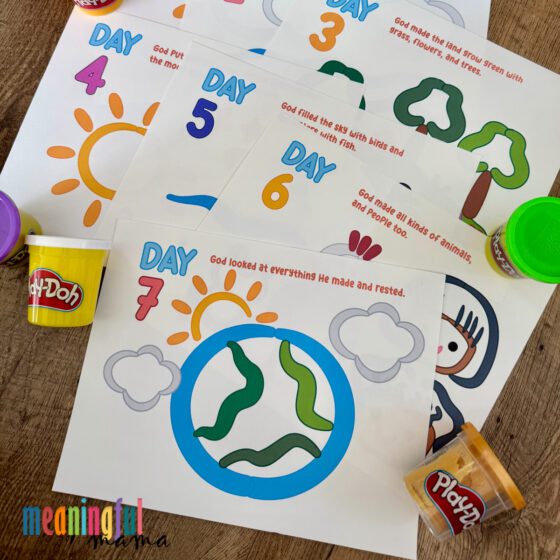 Free Creation Story Bible Play-Doh Mats