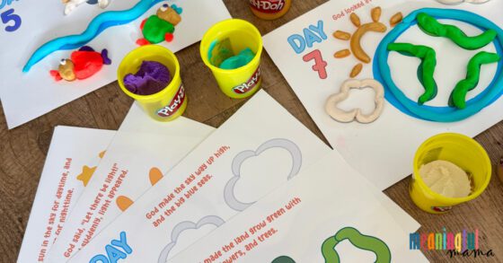 Free Creation Story Bible Play-Doh Mats