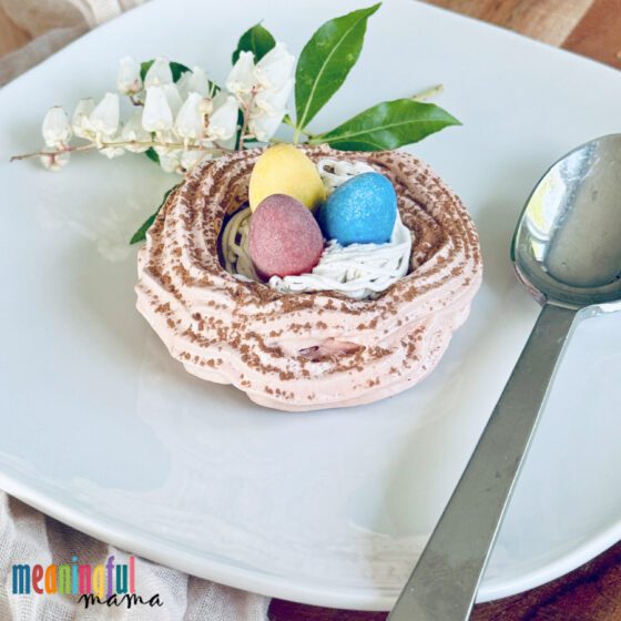 Bird's Nest Easter Pavlova Dessert