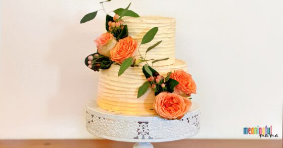 Simple Ombre Peach Wedding Cake
