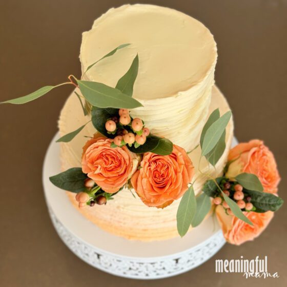 Simple Ombre Peach Wedding Cake