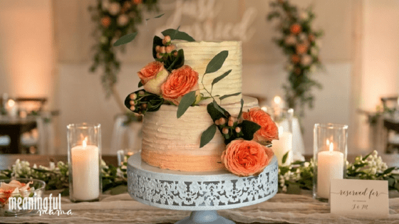 Simple Ombre Peach Wedding Cake