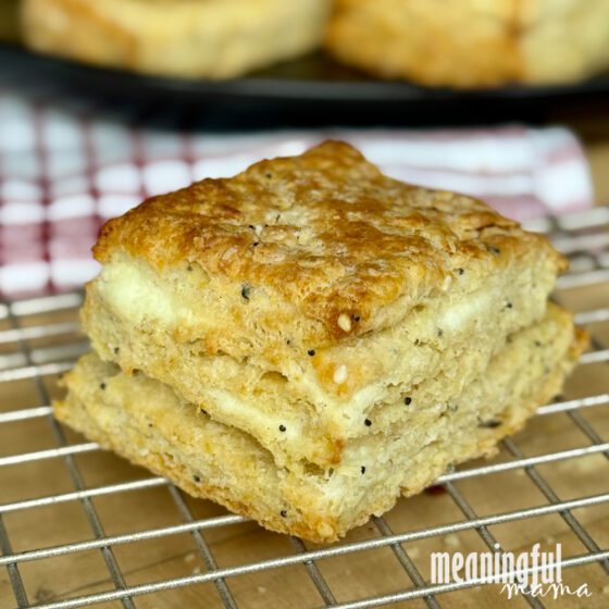 Everything Bagel and Cream Cheese Biscuits